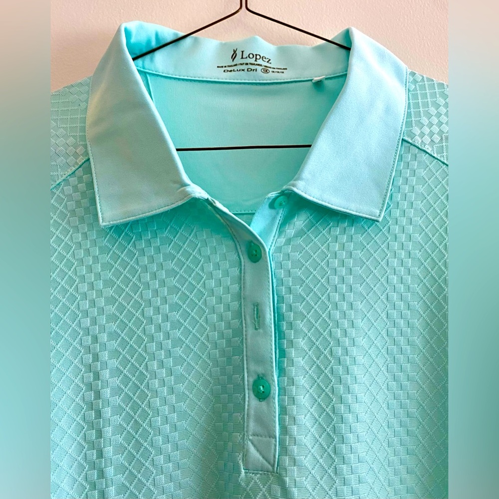 Lopez deluxe dri golf shirt. Stay-dry fabric with cooling waffle pattern.